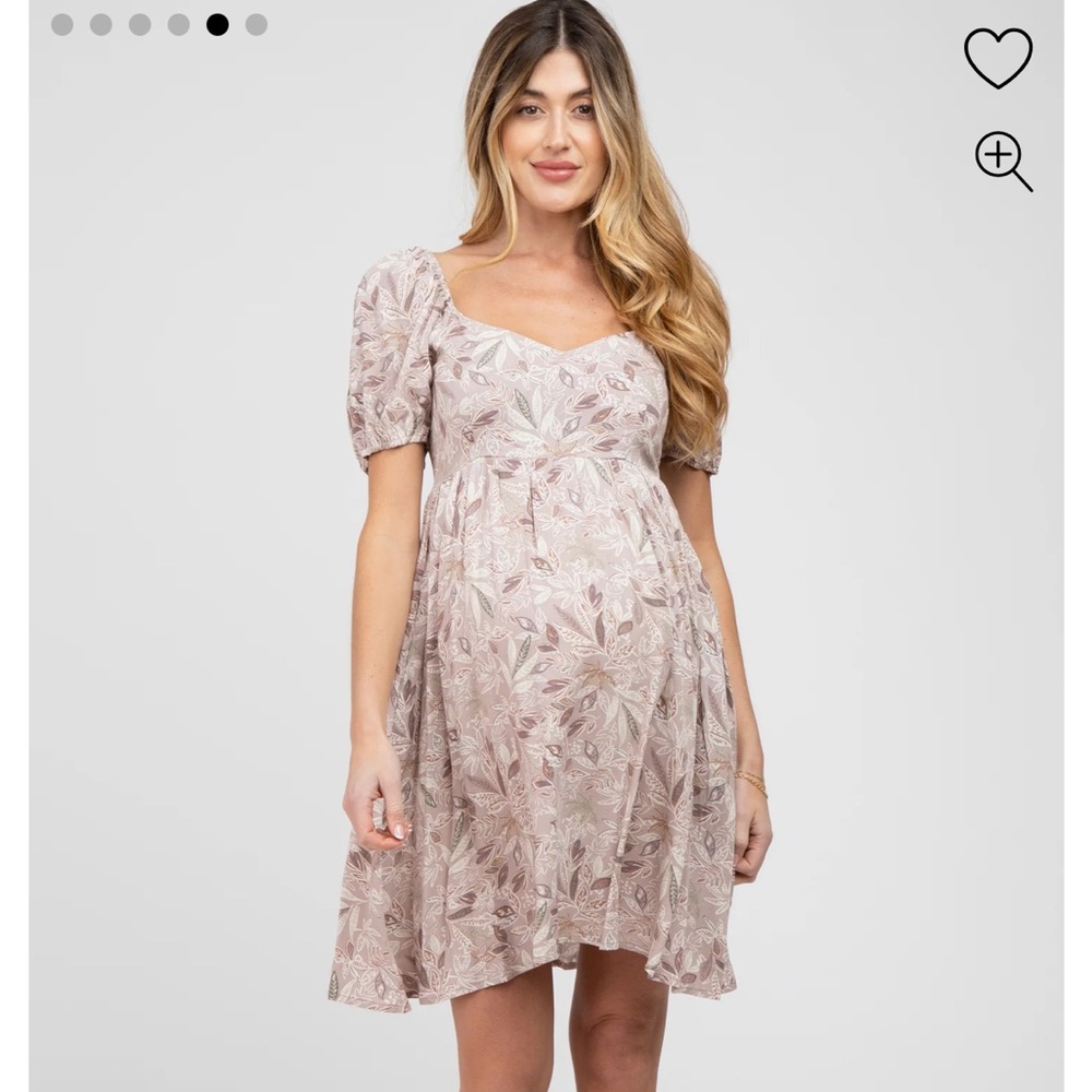 Pinkblush Dusty Mauve Sweetheart Neck Maternity Dress